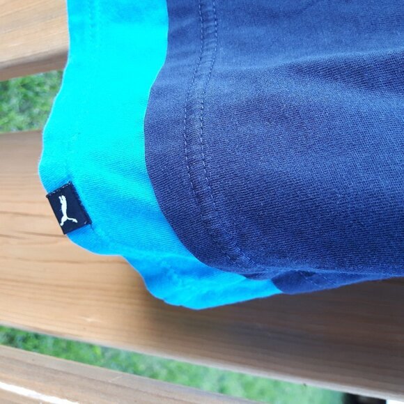 BLUE PUMA t-shirt Sweat wicking large two toned - Picture 4 of 4